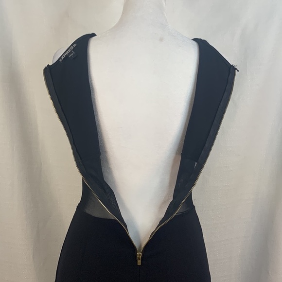 Express Black Bodycon Dress with Mesh Cut Outs - Picture 12 of 14